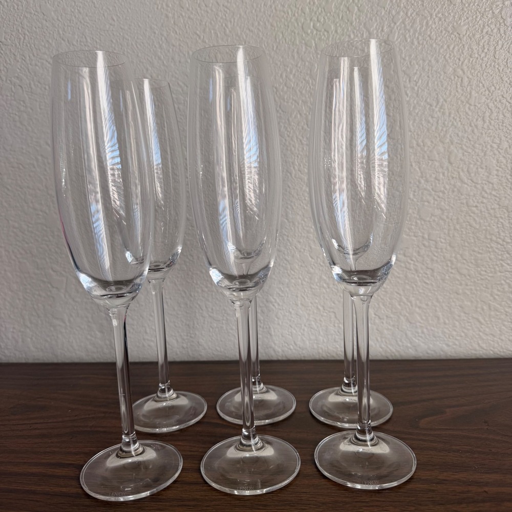 Lenox Tuscany Classic Champagne Glasses Flute 10" Crystal Tasting Barware Set 6